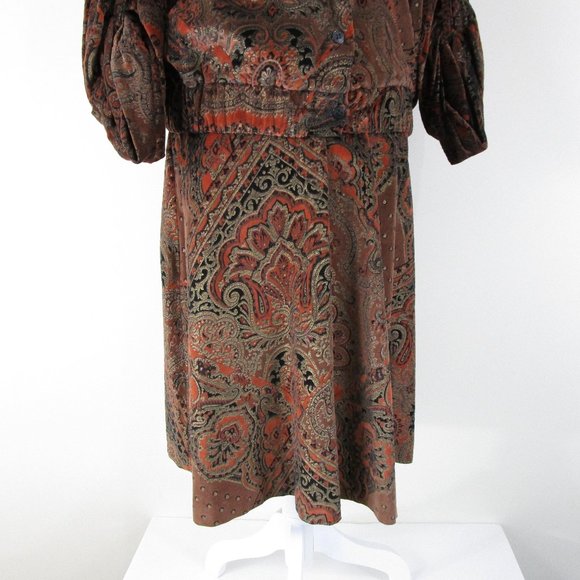 Vintage Marguerite Rubel San Francisco Velvet Jacquard Skirt Set Suit S - Picture 4 of 16